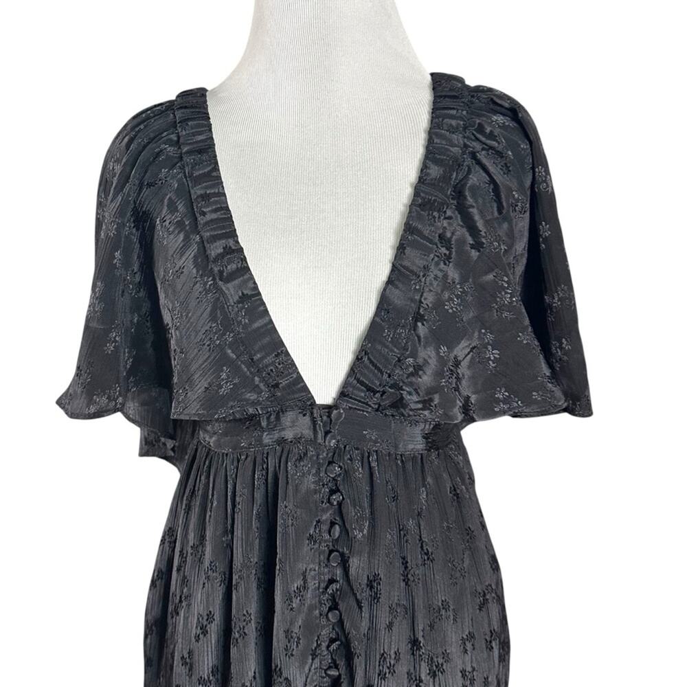 Free People Ethereal Witchy Fairy Cha Cha Maxi Dress Black Small Bohemian Goth - Picture 5 of 14